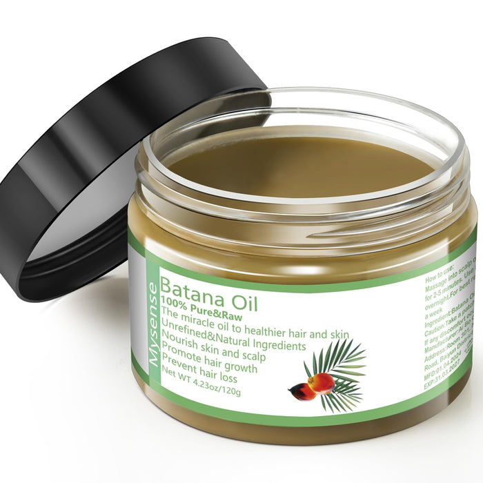 Mysense Raw Batana Oil for Hair Growth, 100% Pure Unrefined and Organic Dr. Sebi Hair Growth Oil from Honduras, Scalp and Hair Care for Women & Men, Prevent Hair Loss, Promote Hair Thickness