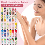 Dansib 120 Pack Hand Cream Gifts Set for Women Mini Lotion Travel Hand Lotion Hand Cream Bulk, Scented Lotion for Dry Cracked Hands for Mother's Day, Birthday and Baby Shower Party Favors, 30 Styles
