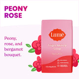 Lume Triple Milled Soap - Rich Moisture & Gentle Cleansing - Paraben Free, Phthalate Free, Skin Safe - 5 ounce (Pack of 4) (Peony Rose)