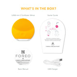 FOREO LUNA mini 2 Ultra-hygienic Facial Cleansing Brush | All Skin Types | Face Massager for Clean & Healthy Face Care | Extra Absorption of Facial Skin Care Products | Waterproof | Sunflower Yellow