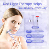 Fxtiaa Light-Therapy-Wand, Red Light Therapy for Face and Neck Facial Wand 7 in 1 Led Beauty Wand Red & Blue Rejuvenation Face & Eye Massager Skincare Tool