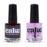 CAKE Power Boost Nail Strengthener & Nail Polish Duo: Color "Midnight Rendezvous" - Keratin, Vitamin E, & Biotin Enriched, Nail Growth & Nail Hardener, (1 FL oz) CAKE Nail Treatment & Color