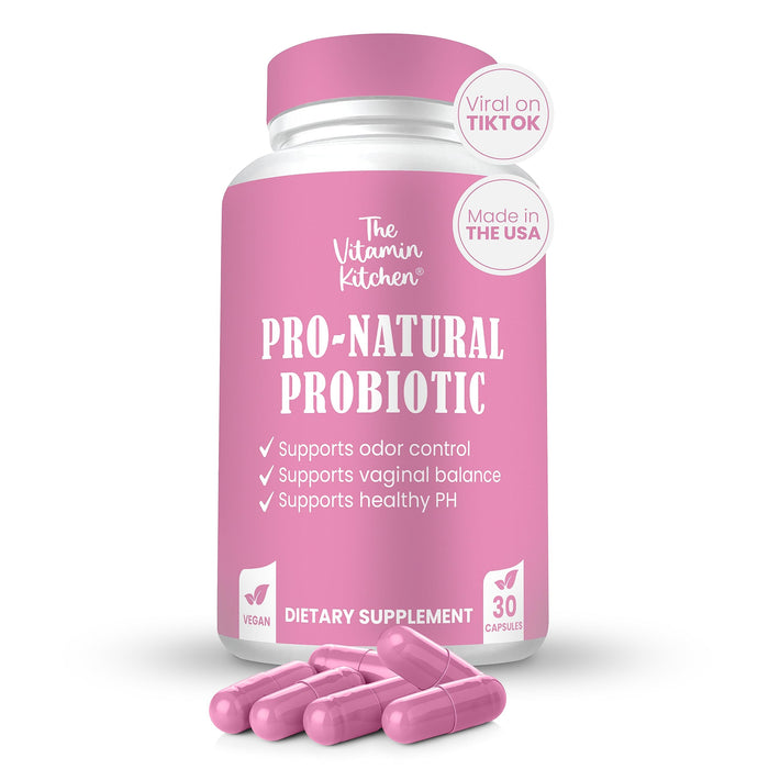 The Vitamin Kitchen Vaginal Probiotics for Women- 5 Billion CFU Probiotic for pH Balance- Promote Healthy Vaginal Odor & Vaginal Flora- Non-GMO, Women's Vaginal Health Supplement (30 Servings)