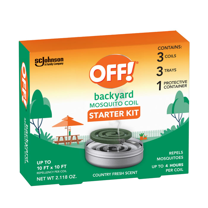 OFF! Backyard Outdoor Mosquito Repellent Coil Starter Pack, Perfect for Outdoor Patios, Country Fresh Scent, 3 Piece