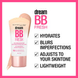 Maybelline Dream Fresh Skin Hydrating BB cream, 8-in-1 Skin Perfecting Beauty Balm with Broad Spectrum SPF 30, Sheer Tint Coverage, Oil-Free, Medium/Deep, 1 Fl Oz