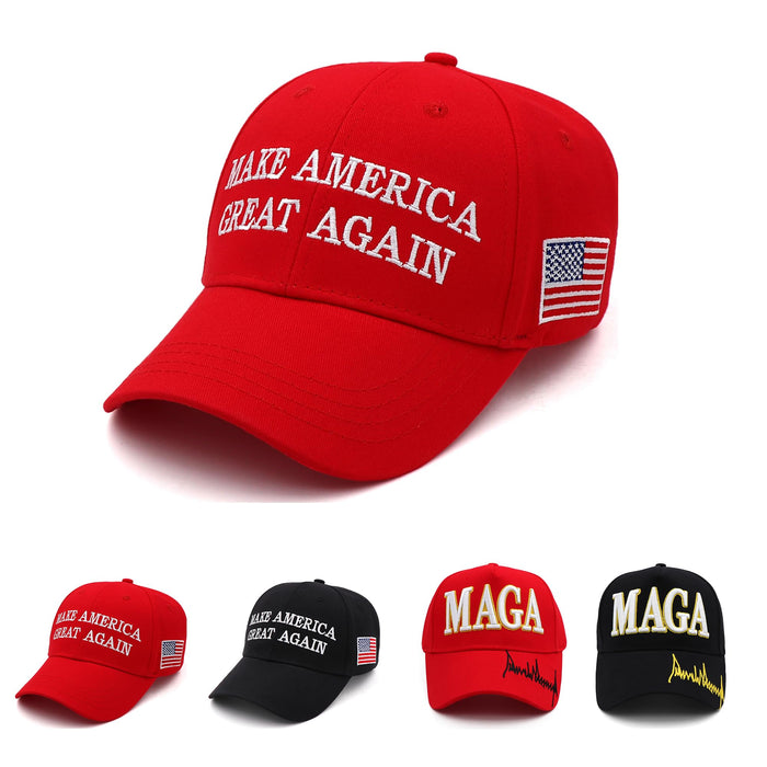 Trump 2024 MAGA Hat Embroidered Make America Great Again Donald Trump Slogan USA Flag Cap Trump Merchandise for Woman Men