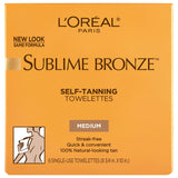 L'Oreal SUBLIME BRONZE Self-Tanning Towelettes For Body Medium Natural Tan 6 Each (Pack of 2)