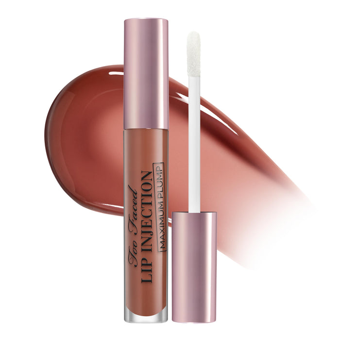 Too Faced Lip Injection Maximum Plump Extra Strength Lip Plumper Gloss | Hydrating, Volumizing, + Plumping, 0.14 Fl Oz, Ready For It (Midtone Nude)