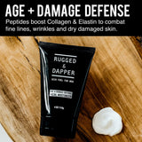 RUGGED & DAPPER Age Defense Mens Face Moisturizer | 4oz | Hydrating Mens Face Lotion | Unscented + Anti- Aging Formula for Clear Skin | Natural Ingredients | Made in USA