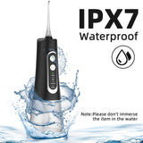 Water Flosser for Teeth Cleaner Rechargeable Oral Irrigator 4 Modes 300ML IPX7 Waterproof Powerful Battery Portable Water Dental Pick for Home Travel (Black)