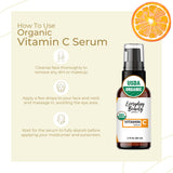 Organic Vitamin C Serum for Face - USDA Certified Facial Serum - Anti Aging For Fine Lines & Wrinkles - Potent Botanical Ingredients & Non GMO - 2oz With Pump Top