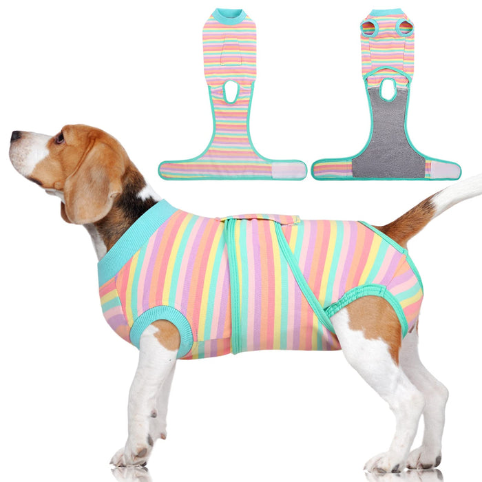FUAMEY Recovery Suit,Soft Breathable Pet Bodysuit E-Collar & Cone Alternative Surgical Suit Puppy Wear, Anti Licking Wounds Doggie Onesie for Small Medium & Large Pets Dogs,cats,XXL(chest:32.3-39.3)