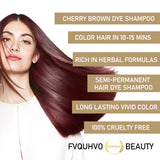 Instant Cherry Brown Hair Color Shampoo, Hair Dye Shampoo 3 in 1, Brown Shampoo Works in Minutes, Shampoo Hair Dye Easy to Use (natural cherry brown)