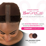 MILANO COLLECTION Lace Wig Grip Cap for Women, Adjustable Wig Cap with Headband, Non-Slip Wig Gripper to Keep Wigs Lace Front In Place, 2 Pack, Chocolate Brown + Nude