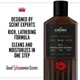 Cremo Distiller’s Blend Reserve Collection Barber Grade 2-in-1 Shampoo & Conditioner, 16 Fl Oz (Pack of 2)