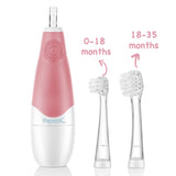 Papablic BabyHandy 2-Stage Sonic Electric Toothbrush for Babies and Toddlers Ages 0-3 Years, Pink