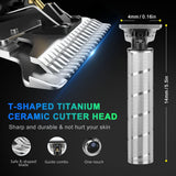 Ufree Hair Trimmer for Men, Beard Trimmer for Men Electric Razor Shavers Cordless Hair Clippers for Men, Zero Gapped T Blade Liners Grooming Hair Cutting Kit, Valentines Day Gifts for Men(Silver)