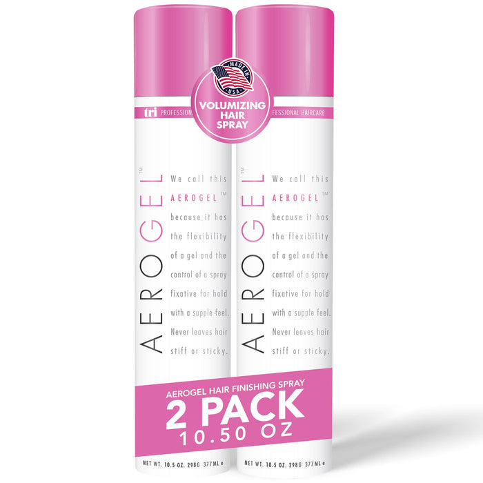 TRI Design Aerogel Hairspray - Non-Toxic Hair Finishing Spray for Styling, Volumizing and Holding Curly Hair with Flexible Hold - For Women and Men - Pack of 2 (10.5 Oz)