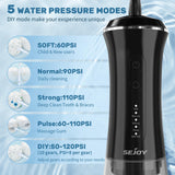 Sejoy Water Flosser Cordless Rechargeable, Water Flossers for Teeth Cleaning and Flossing, Water Flosser for Braces Kids-Oral Irrigator-14 Pressure DIY Mode 7 Jet Tips, IPX7 Waterproof