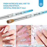 Saviland 5PCS Kolinsky Acrylic Nail Brush Set - Size 4/8/10/12/16 Acrylic Nail Brushes for Acrylic Application, Blue Acrylic Powder Brushes for Acrylic Nails Tool Set for Nail Extension & 3D Carving