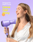 wavytalk Hair Dryer with Diffuser Professional Hair Dryer 1875W Diffuser Hair Dryer for Women with 3 Attachments Fasting Drying Light and Quiet Purple