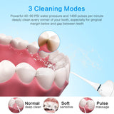 TOVENDOR Electric Water Flosser, Cordless Dental Oral Irrigator - 3 Modes, 3 Tips for Family Hygiene (300ML, Waterproof Waterflosser)