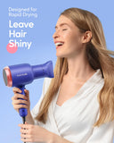 Wavytalk Professional 1875 Watt Hair Dryer Blow Dryer with Diffuser Nozzle Comb and Concentrator Negative Ions Fast Drying Light and Quiet with Ceramic Technology for All Hair Types Sapphire Blue