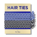 HAVHAF Knotted Mens Hair Ties For Men 8pcs (Thin, Mono Blue) - No damage Crease Breakage Man Bun Hair Tie Men with Long Hair For Curly Thick Elastic Hair Ties For Guys | Perfect hairtie For Men