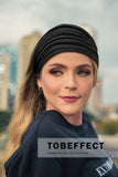 Tobeffect Wide Headbands for Women, 7'' Extra Large Black Turban Headband Twisted Knot Hairband Hair Accessories, 6 Pack