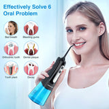 Cordless Water Dental Flosser Teeth Cleaner, INSMART Professional 300ML Tank DIY Mode USB Rechargeable Dental Oral Irrigator for Home and Travel, IPX7 Waterproof 4 Modes Irrigate for Oral Care Blue