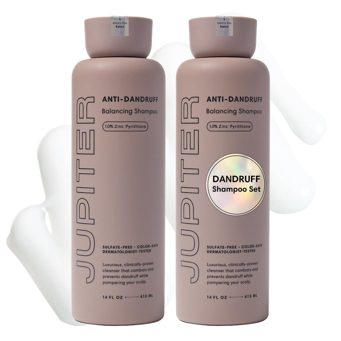 Jupiter Anti Dandruff Shampoo - Shampoo for Men & Women for Flaky, Itchy, Oily, & Dry Scalp - Nourishes Scalp and Reduces Breakage & Flakes - Color-Safe, Sulfate-Free, Paraben-Free - 2 Pack