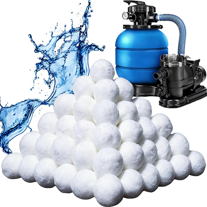 Shelprojsu 1.54 lbs Pool Filter Balls for Sand Filters Pump,Reusable Swimming Pool Filter Balls,Pool Filter Media Balls,Sand Filter Balls for Above & Ground Pool,Efficient Replace 50 lbs Filter Sand