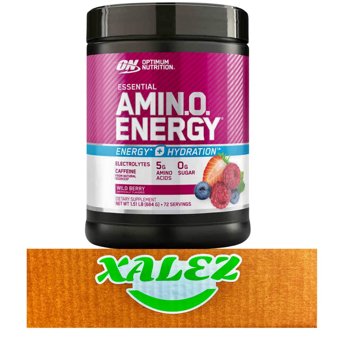 XALEZ Optimum Nutrition Essential Amino Energy Powder - Energy and Hydration - Wild Berry - 72 Servings TM Gift Box