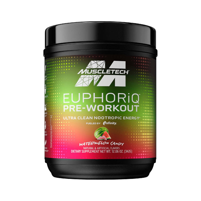 Pre Workout Powder MuscleTech EuphoriQ PreWorkout Smart Pre Workout Powder for Men & Women Caffeine Metabolite Fueled With Paraxanthine Watermelon Candy (20 Servings)