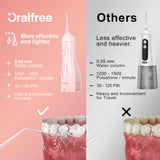 Oralfree Water Dental flosser Teeth Picks - Braces Cordless Oral Irrigator Portable Rechargeable Travel Irrigation Cleaner IPX7 Waterproof Electric Professional Flossing Teeth Cleaning for Home