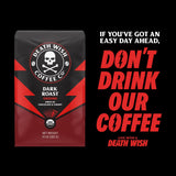 Death Wish Coffee Co., Organic and Fair Trade Dark Roast Ground Coffee, 16 oz