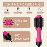 Hair Dryer Brush Blow Dryer Brush in One Upgraded 4 in 1 Hair Dryer and Styler Volumizer with Negative Ion Anti-frizz Ceramic Titanium Barrel Hot Air Brush