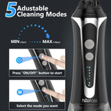 Water Dental Flosser Pick for Teeth, H2ofloss 5 Modes Cordless Dental Oral Irrigator with 300ML Water Tank, IPX7 Waterproof and Rechargeable Water Teeth Cleaner for Home Travel