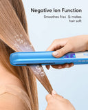 Wavytalk Pro Flat Iron Hair Straightener, 100% Pure Titanium Flat Iron for Easy Glide, Creates Silky Hair Instantly, Straightener and Curler for All Hairstyles, Dual Voltage Flat Iron for Hair (Blue)