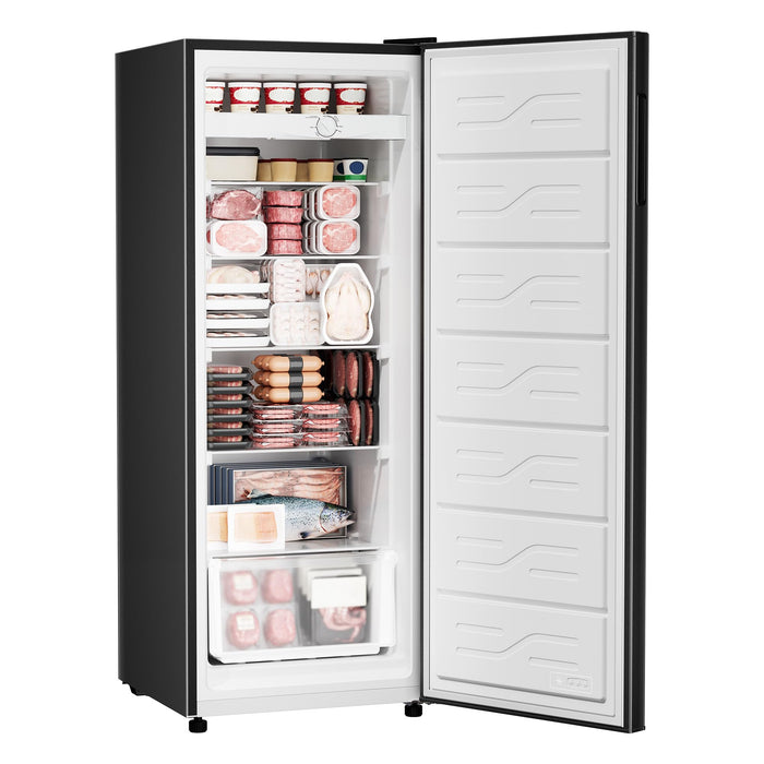 Upright Freezer 7 Cu Ft, Stand Up Freezer, Convertible Upright Freezer/Refrigerator, 5 Adjustable Shelves, Reversible Door, Large Capacity Upright Fridge for Garage, Apartment, Kitchen