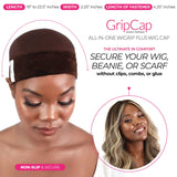 MILANO COLLECTION Wig Grip Cap for Women | Stocking Dome Cap with Built In Elastic Velcro Headband | Non Slip Wig Gripper Accessories for Keeping Wigs Lace Front In Place, Chocolate Brown, 1 Pack