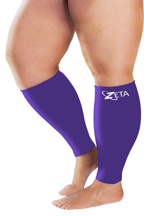 Zeta Wear Plus Size Leg Sleeve Support Socks - The Wide Calf Compression Sleeve Women Love for Its Amazing Fit, Cotton-Rich Comfort, Graduated Compression & Soothing Relief, 1 Pair, Size LXL, Purple