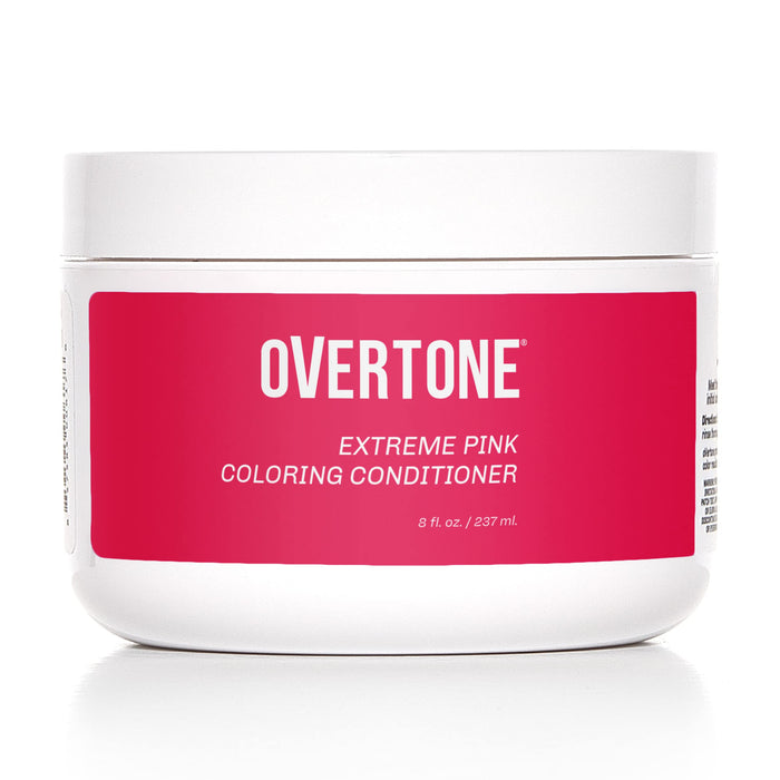 oVertone Haircare Color Depositing Conditioner - 8 oz Semi-permanent Hair Color Conditioner With Shea Butter & Coconut Oil - Extreme Silver Temporary Cruelty-Free Hair Color (Extreme Pink)