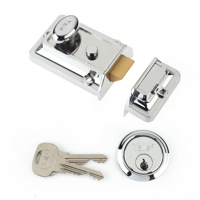 Yale B-77-CH-CH-60 - Traditional Nightlatch - 60mm - Chrome Finish - Standard Security