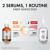 Vichy Anti-Aging Duo - Serum Skin Care Set with Vitamin C Serum & Surpreme Hyaluronic Acid Serum for Face