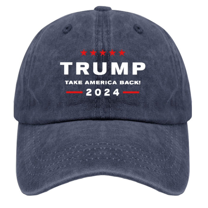 UQDGHT Trump 2024 Take America Back Unisex Adult Baseball Cowboy Hat (Washable) Black (One Size, Trump 2024 Take America Navy Blue)