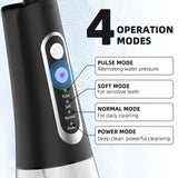 Water Flosser for Teeth Cleaner Rechargeable Oral Irrigator 4 Modes 300ML IPX7 Waterproof Powerful Battery Portable Water Dental Pick for Home Travel (Black)