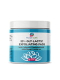 20% Glycolic & Lactic Acid Skin Peel Exfoliating Pads - 60 PADS Chemical Free -Hyaluronic Acid| Niacinamide | Retinol | Sun Damage, Dark Sun/Spots,Uneven Skintone, Enlarged Pores,Wrinkles/Fine Lines