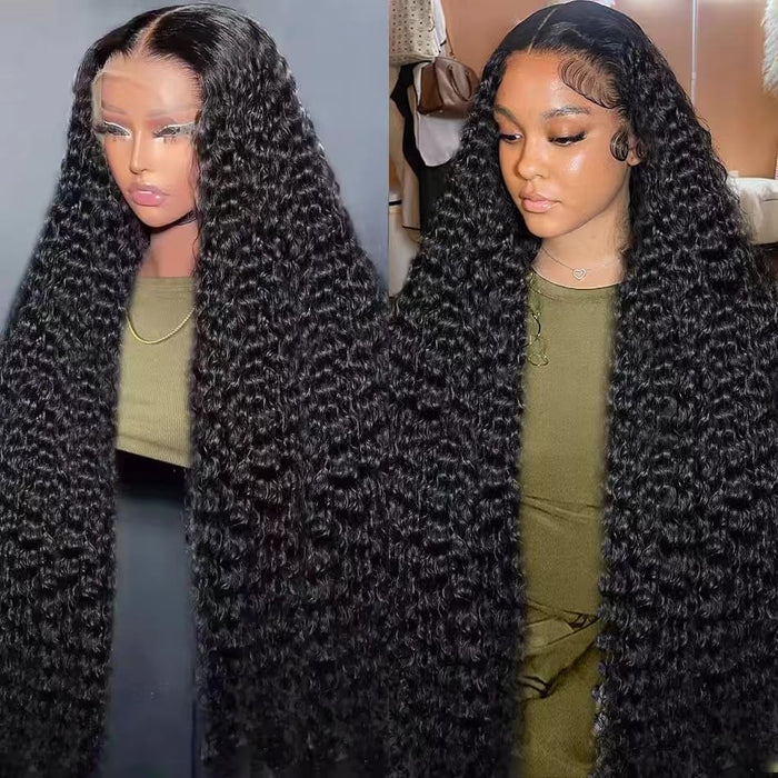 22 Inch 13x4 Deep Wave Lace Front Wigs Human Hair deep wave frontal wig 13x4 HD Lace Front Wigs Human Hair Pre Plucked with Baby Hair Virgin Human Hair Wig for Women Natural Color Glueless Wig