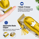 Ufree® Hair Clippers for Men Professional, Beard Hair Trimmer, Cordless Barber Clippers Supplies, Hair Cutting Kit, T Liners Edgers Clippers, Mens Grooming Kit, Birthday Gifts for Men Women, Gold